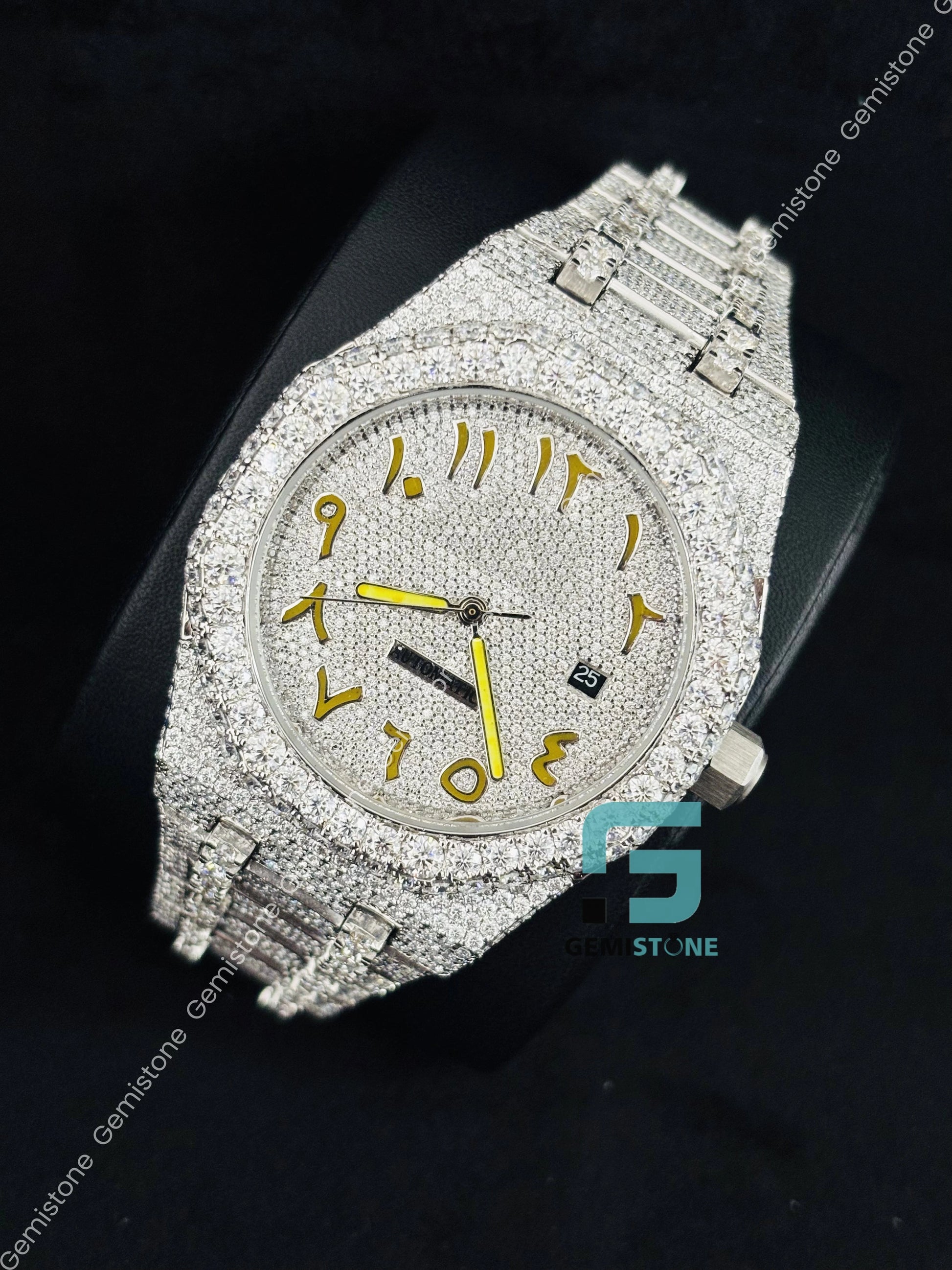 Hip Hop Moissanite Bust Down Iced Out Watch For Men_s