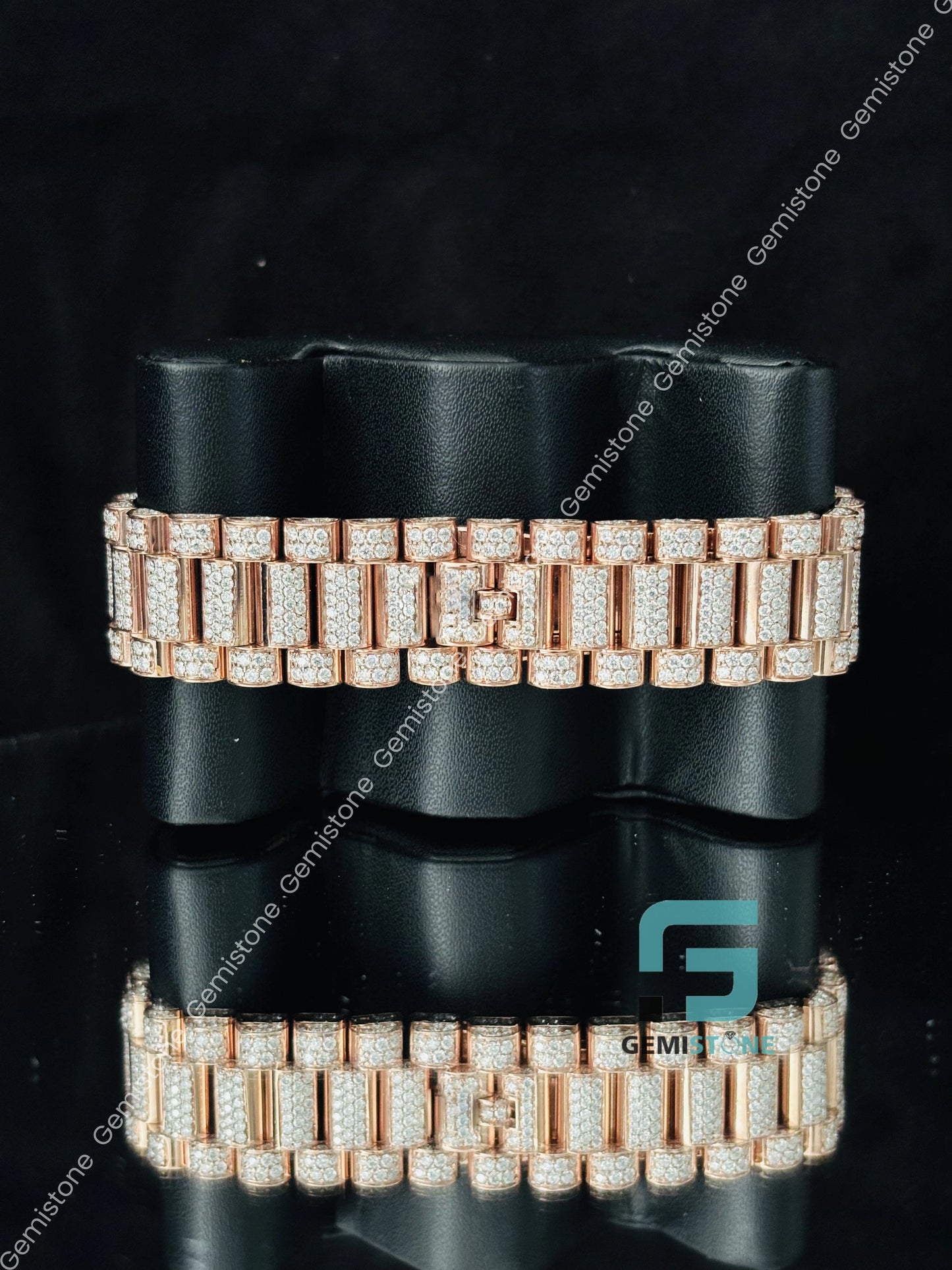 Hip Hop Moissanite Bust Down Rolex Moissanite Watch