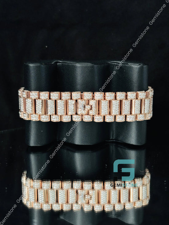 Hip Hop Moissanite Bust Down Rolex Moissanite Watch