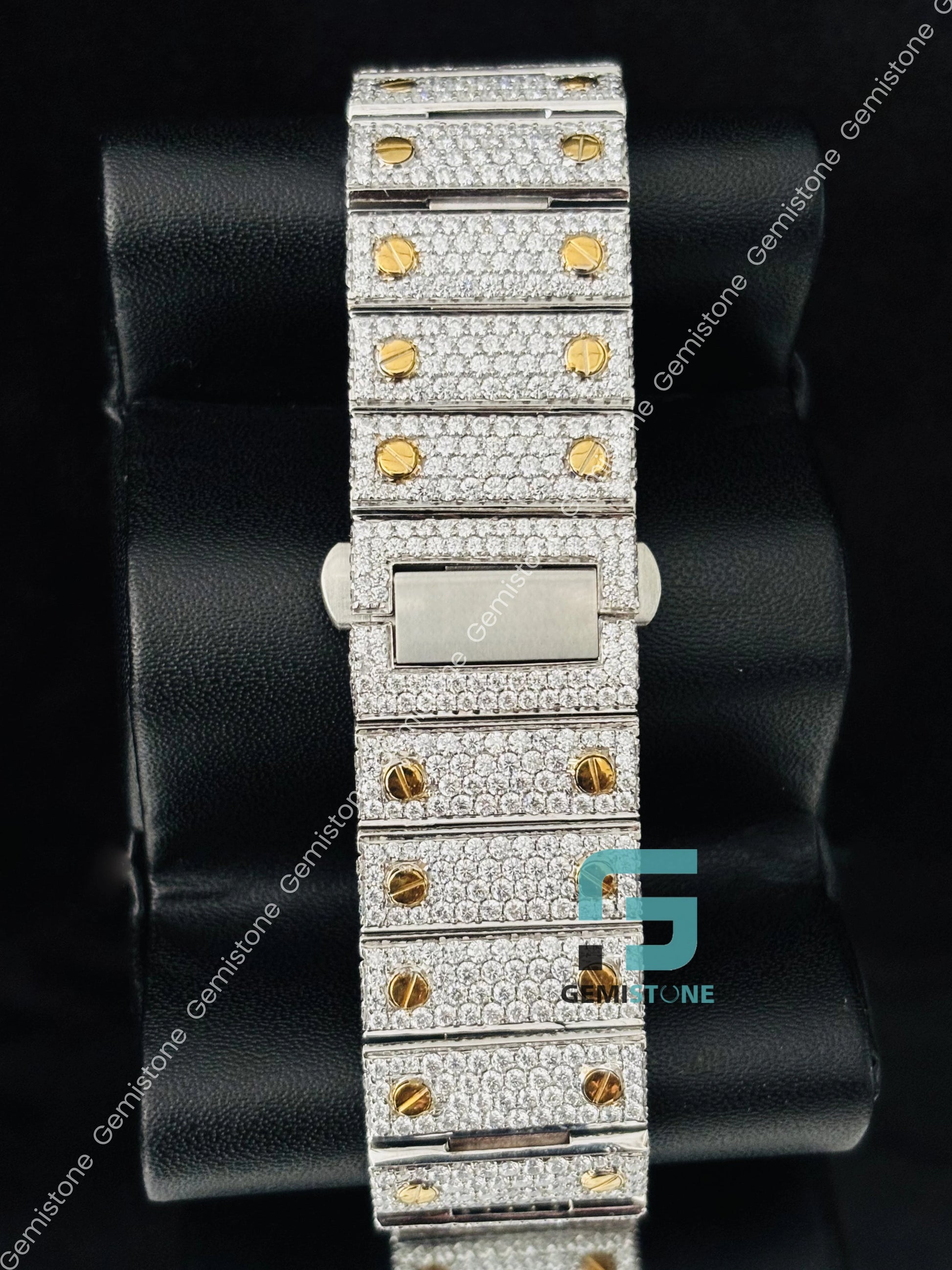 Hip Hop Moissanite Iced Out Bust Down Watch