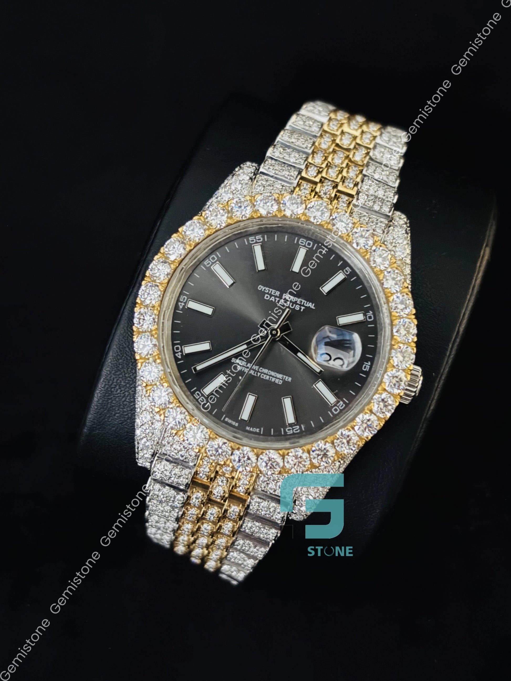 Hip Hop Moissanite Iced Out Studded Watch