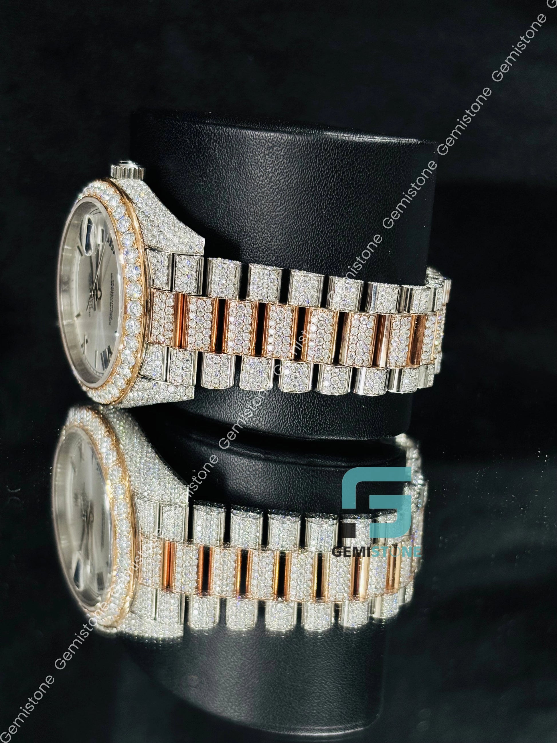 Hip Hop Moissanite Stainless Steel Iced Out Watch