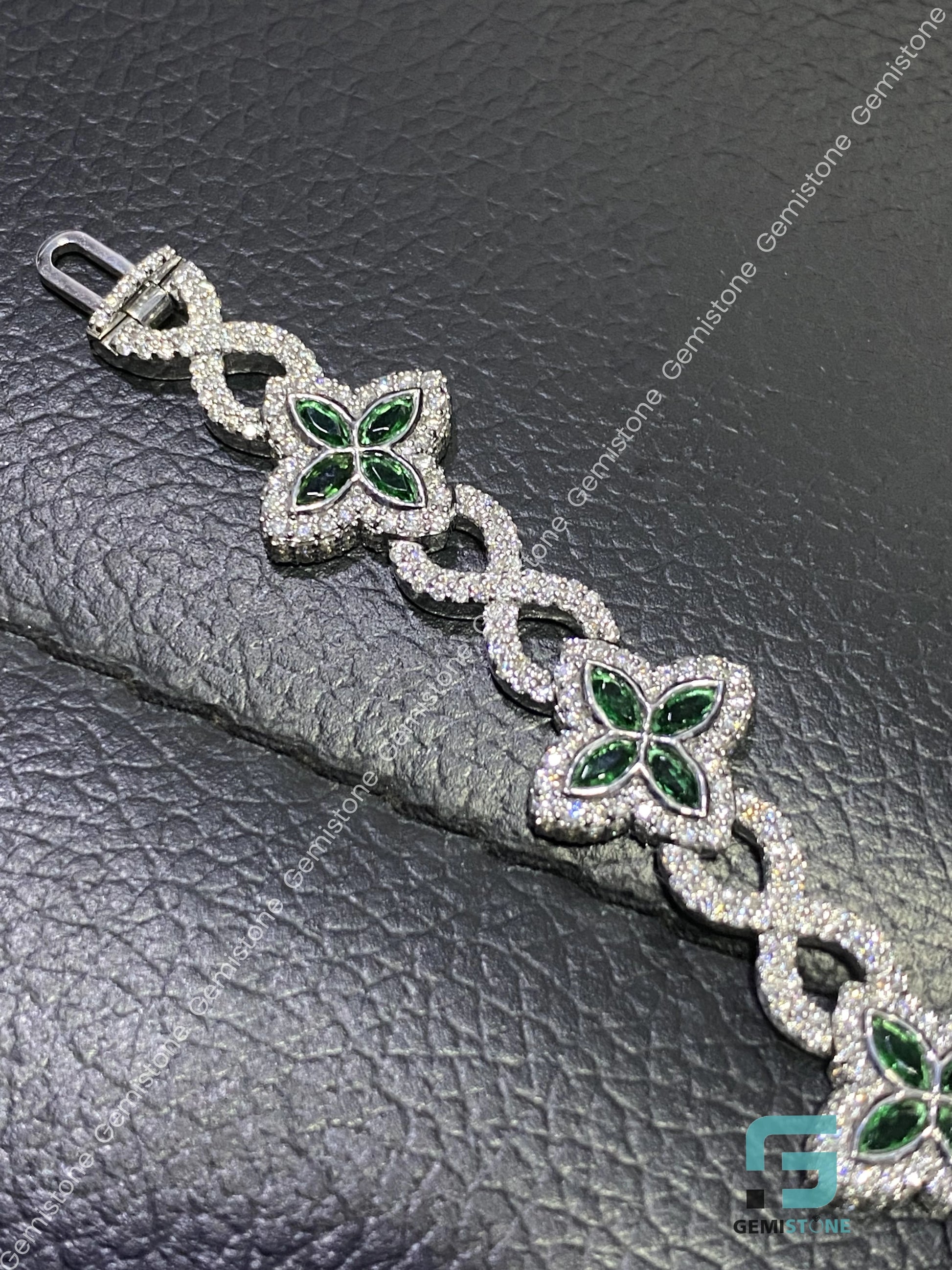 Hip Hop Round Moissanite Diamond Studded Bracelet