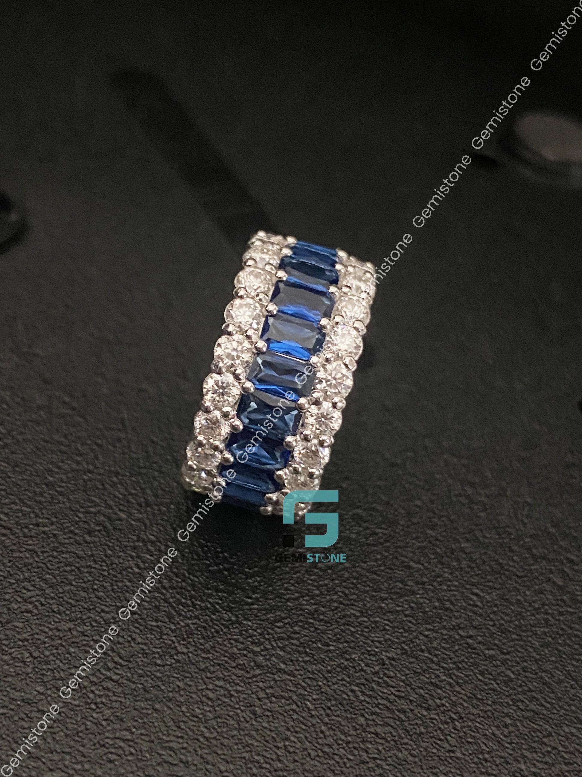 Hip Hop Sterling Silver Eternity Band