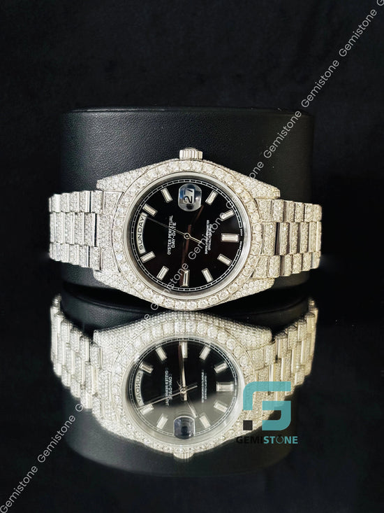 Hip Hop Studded Moissanite Watch For him