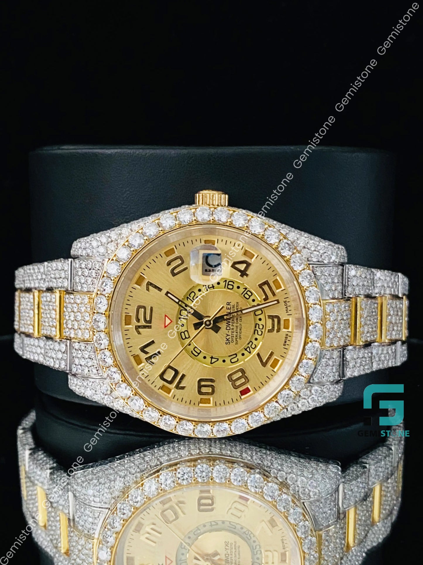 Hip Hop Two Tone Moissanite Watch