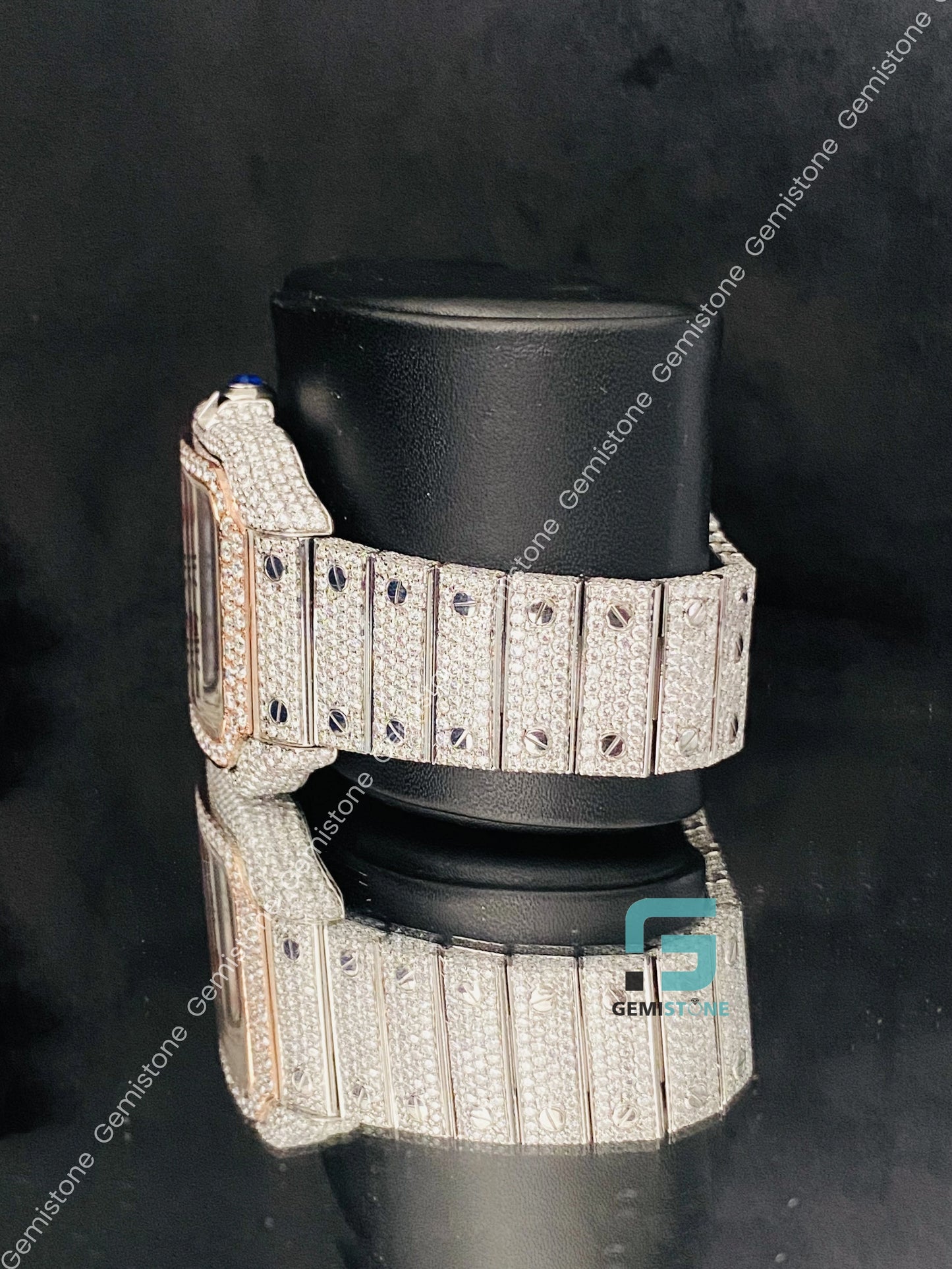 Hip Hop bust Down Luxury Belt Moissanite Watch