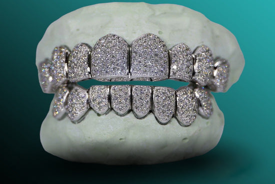 925 Sterling Silver Prong Set VVS Honeycomb Grillz