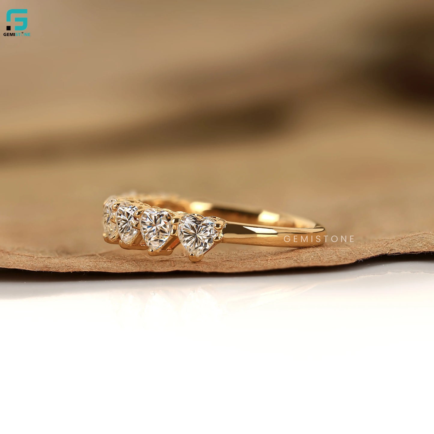 IGI Certified Heart Cut Eternity Wedding Band For Women