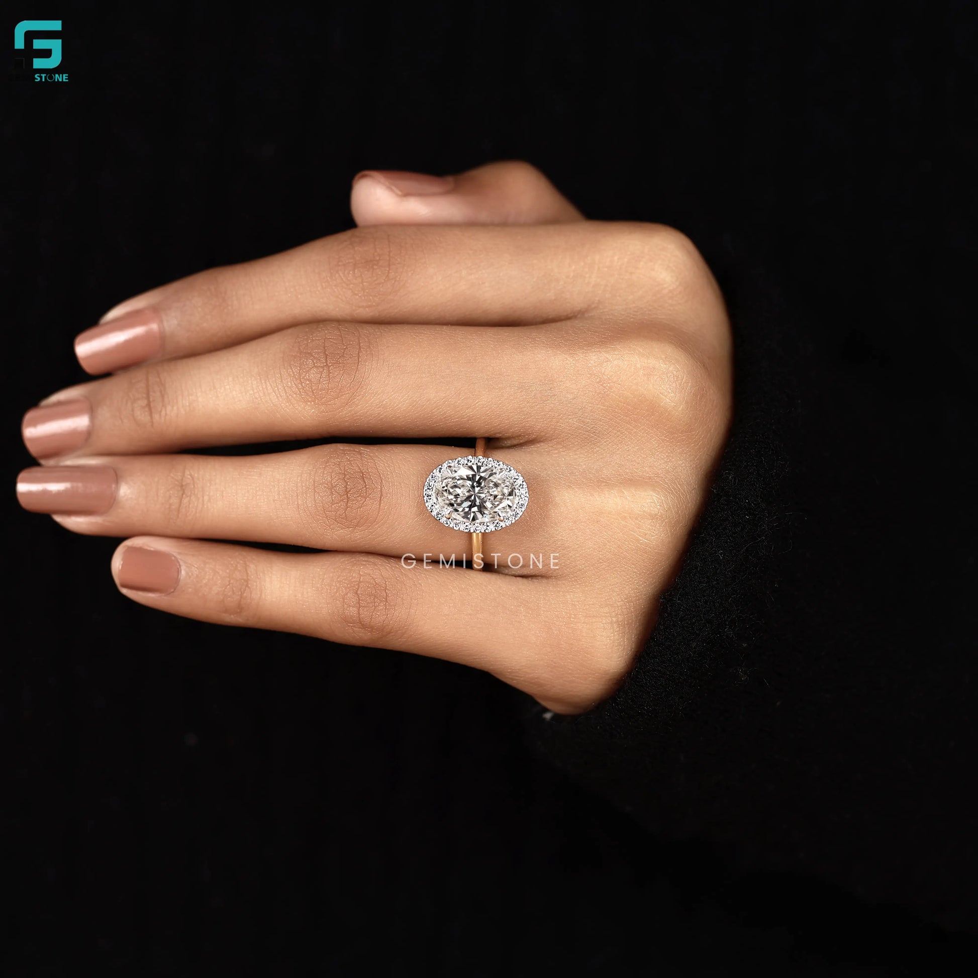 IGI Certified Oval Two Tone Solitaire Ring