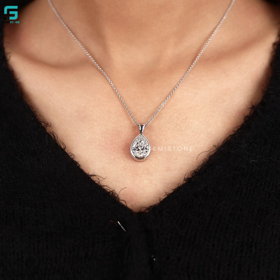 IGI Certified Pear Diamond Pendant For Women