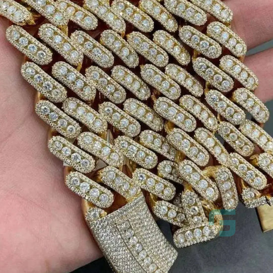 20mm Round Moissanite Iced Miami Cuban Link Thick Diamond Chain