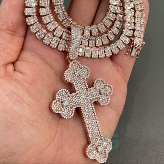 Large Hip Hop Moissanite Iced Out Cross Pendant