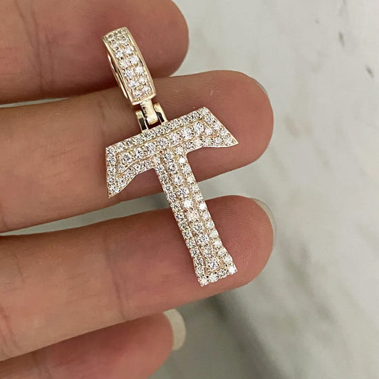 Iced Out Moissanite Custom Initial T Letter Pendant