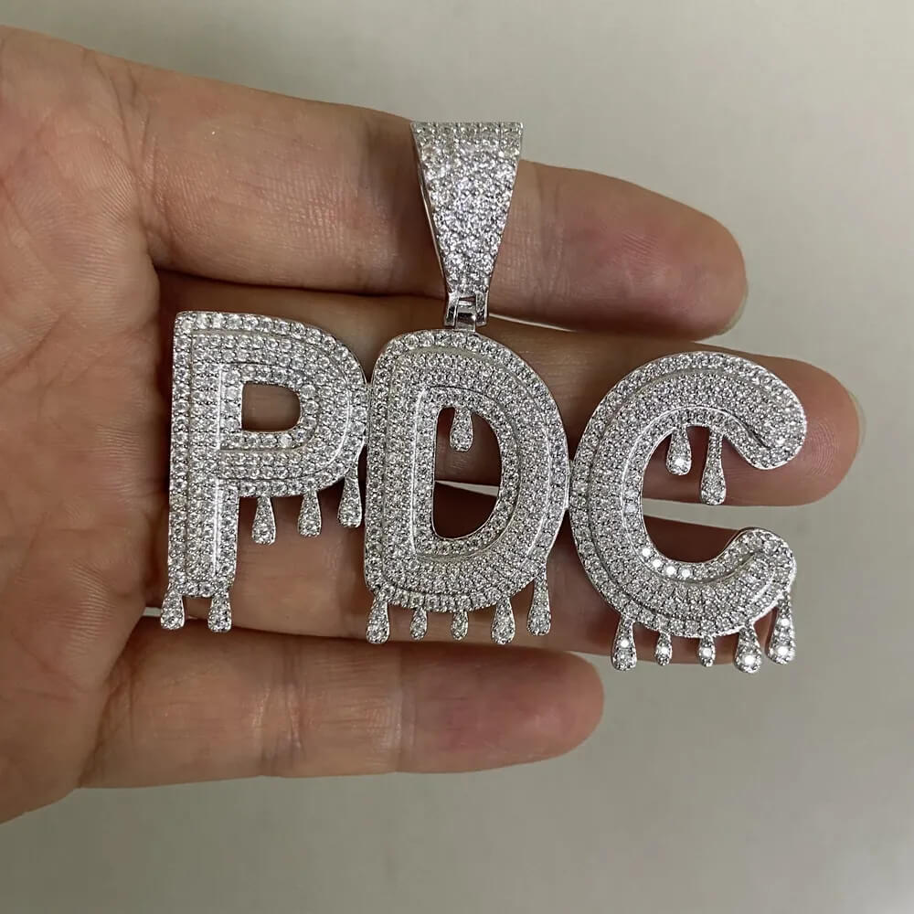 VVS Moissanite Iced Out Custom Letter CEO Pendant Men's