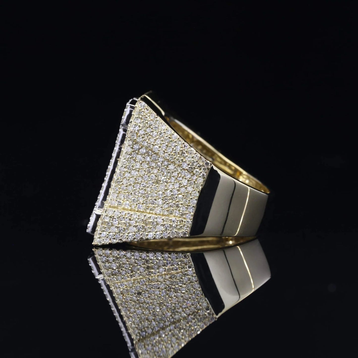 Heavy Round Baguette Moissanite Iced Out H Letter Diamond Ring