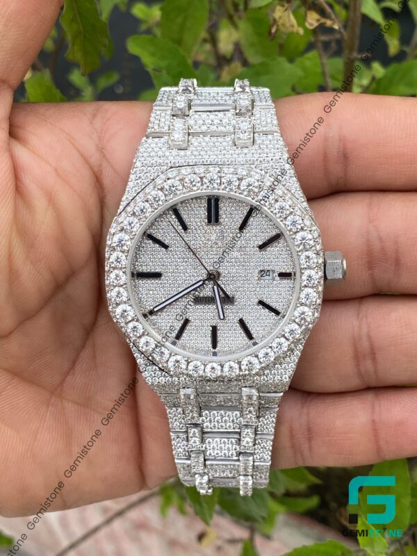 VVS Moissanite Studded Stainless Steel Iced Out Hip Hop Watch