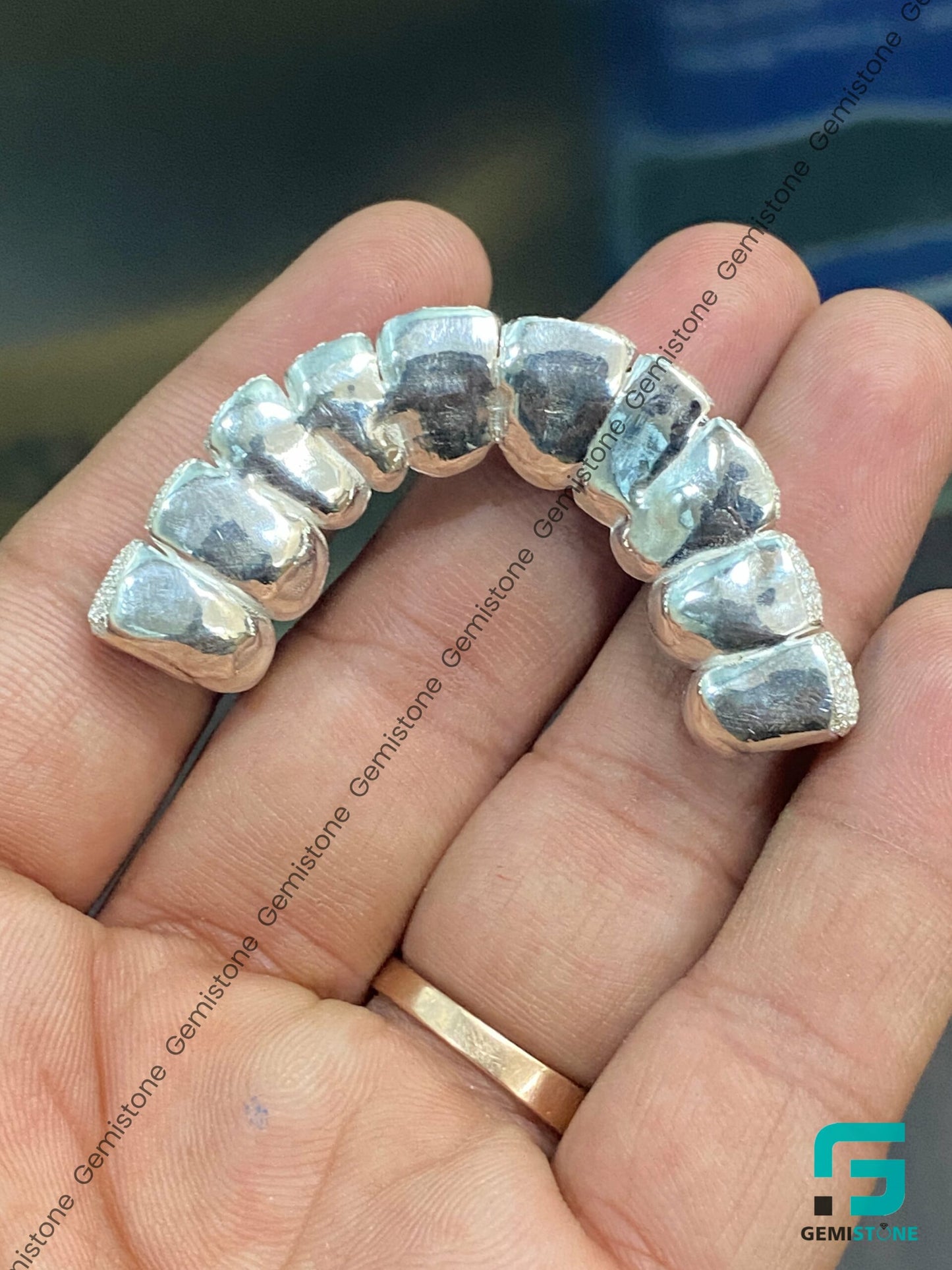 Fully Iced 10 Top 10 Bottom Custom Moissanite Grillz 925 Silver