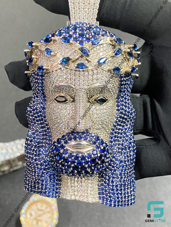 Hip Hop Fully Iced Out VVS Diamond GIANT Jesus Pendant