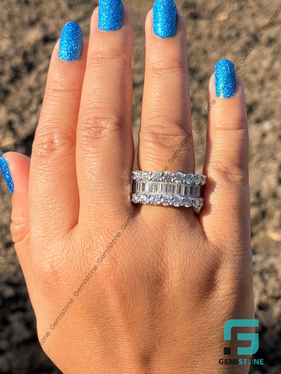 Iced-Out-Moissanite-Wedding-Band