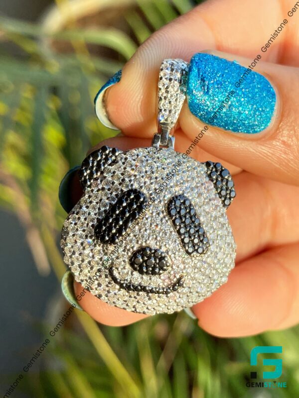 Iced Out Black and White Diamond Hip Hop Cute Panda Pendant