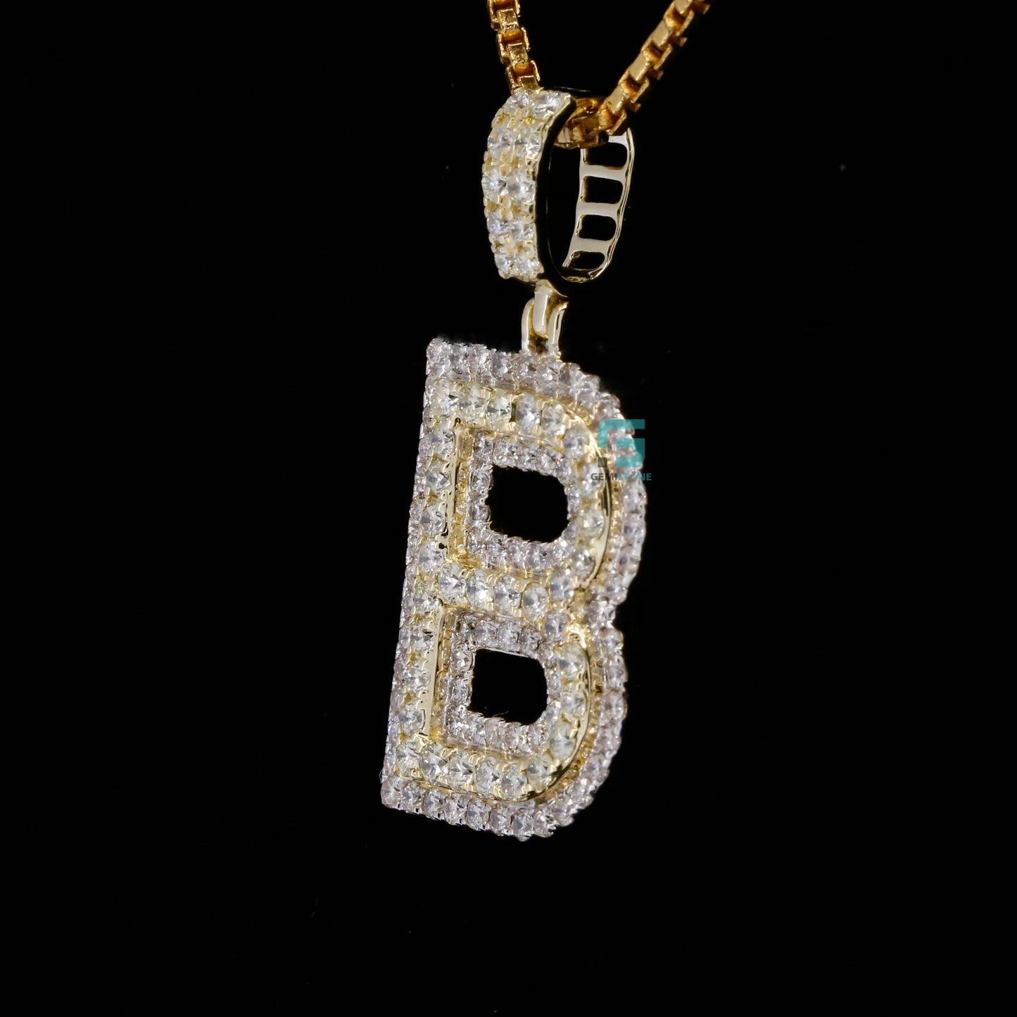 Fully Iced Out VVS Moissanite Hip Hop B Letter Pendant