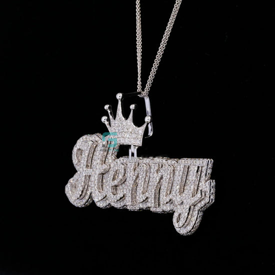 Unisex Fully Studded Moissanite Diamond Iced Letter Pendant