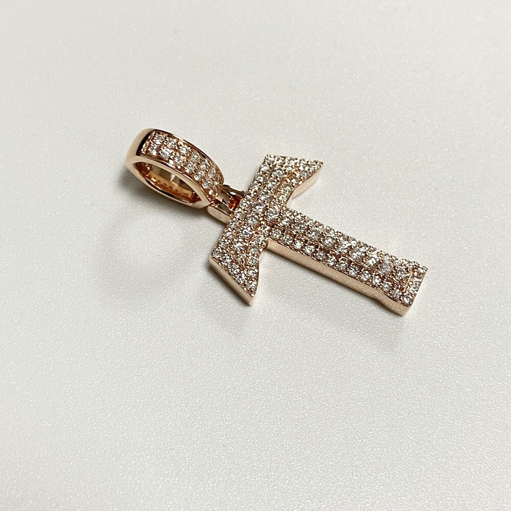 Iced Out Moissanite Custom Initial T Letter Pendant