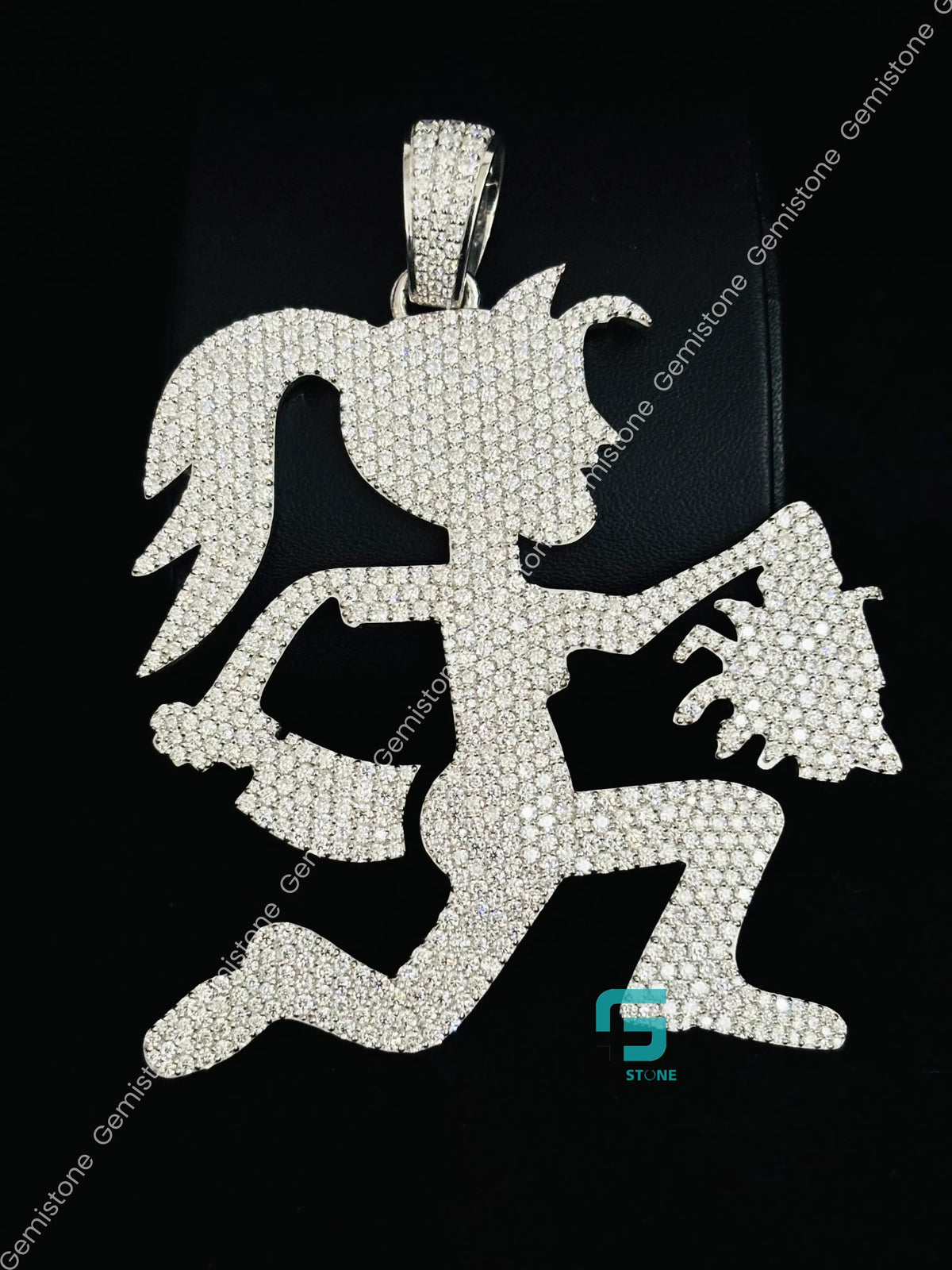 Hatchetgirl Iced Out Boy Head Charm Moissanite Pendant