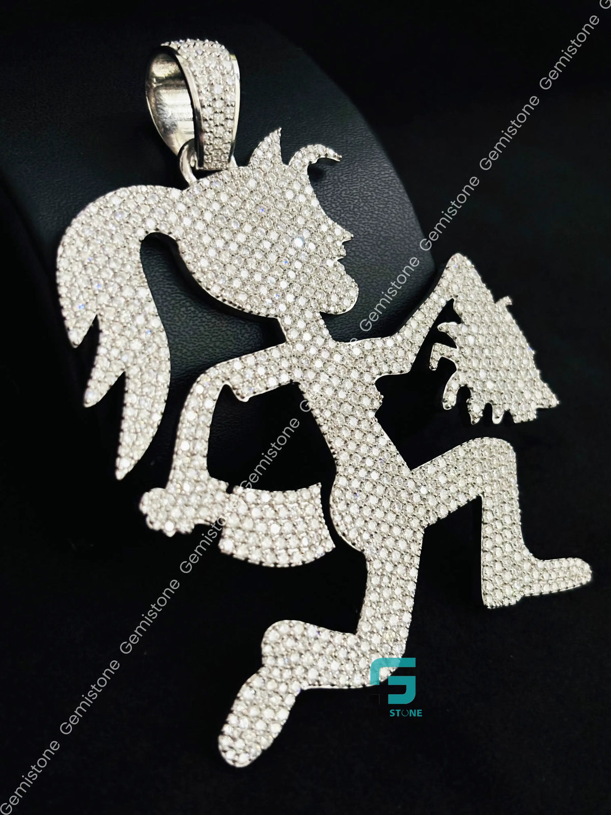 Hatchetgirl Iced Out Boy Head Charm Moissanite Pendant