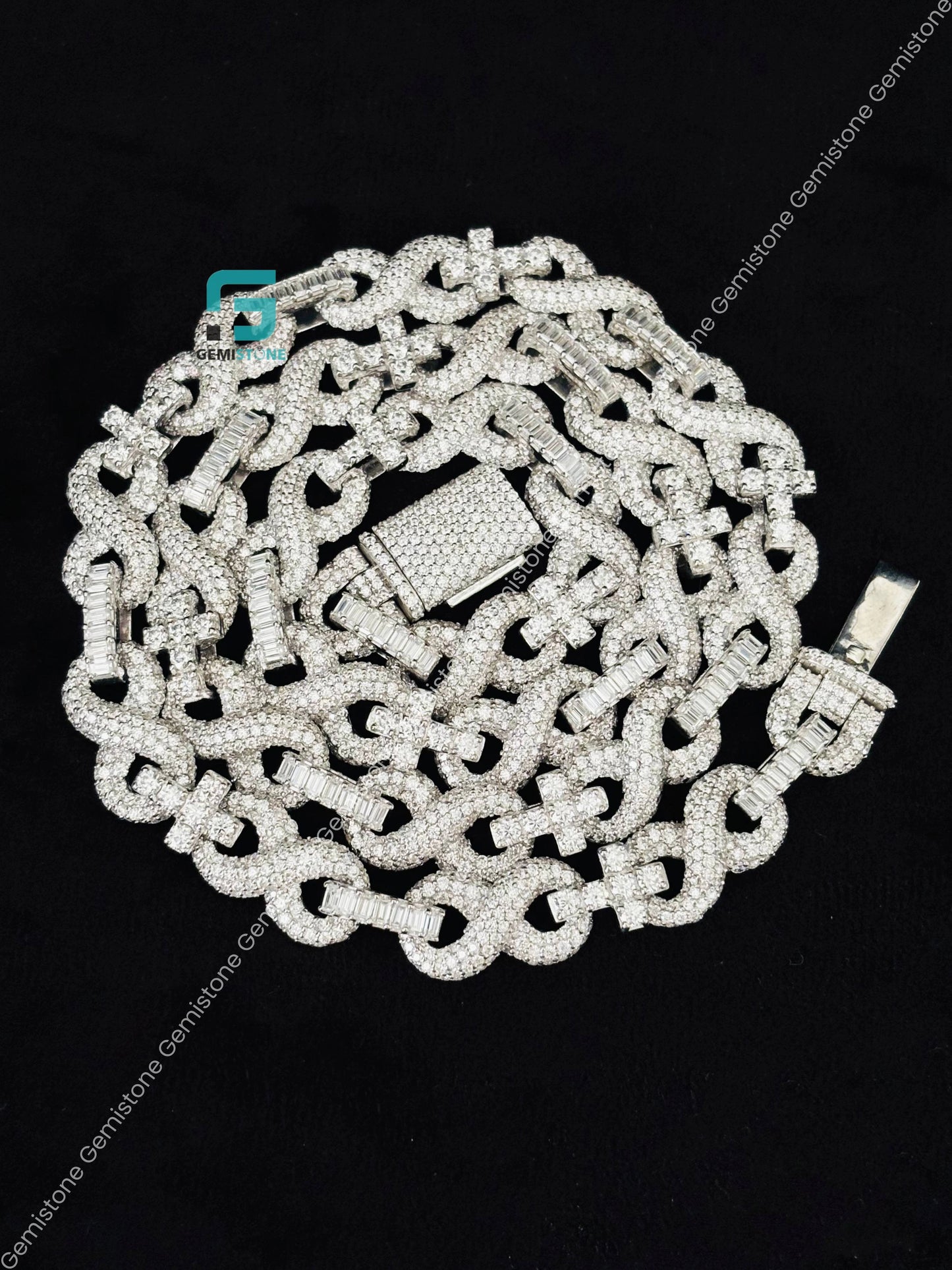 10MM Infinity Link Iced Out Moissanite Hip Hop Chain for Men