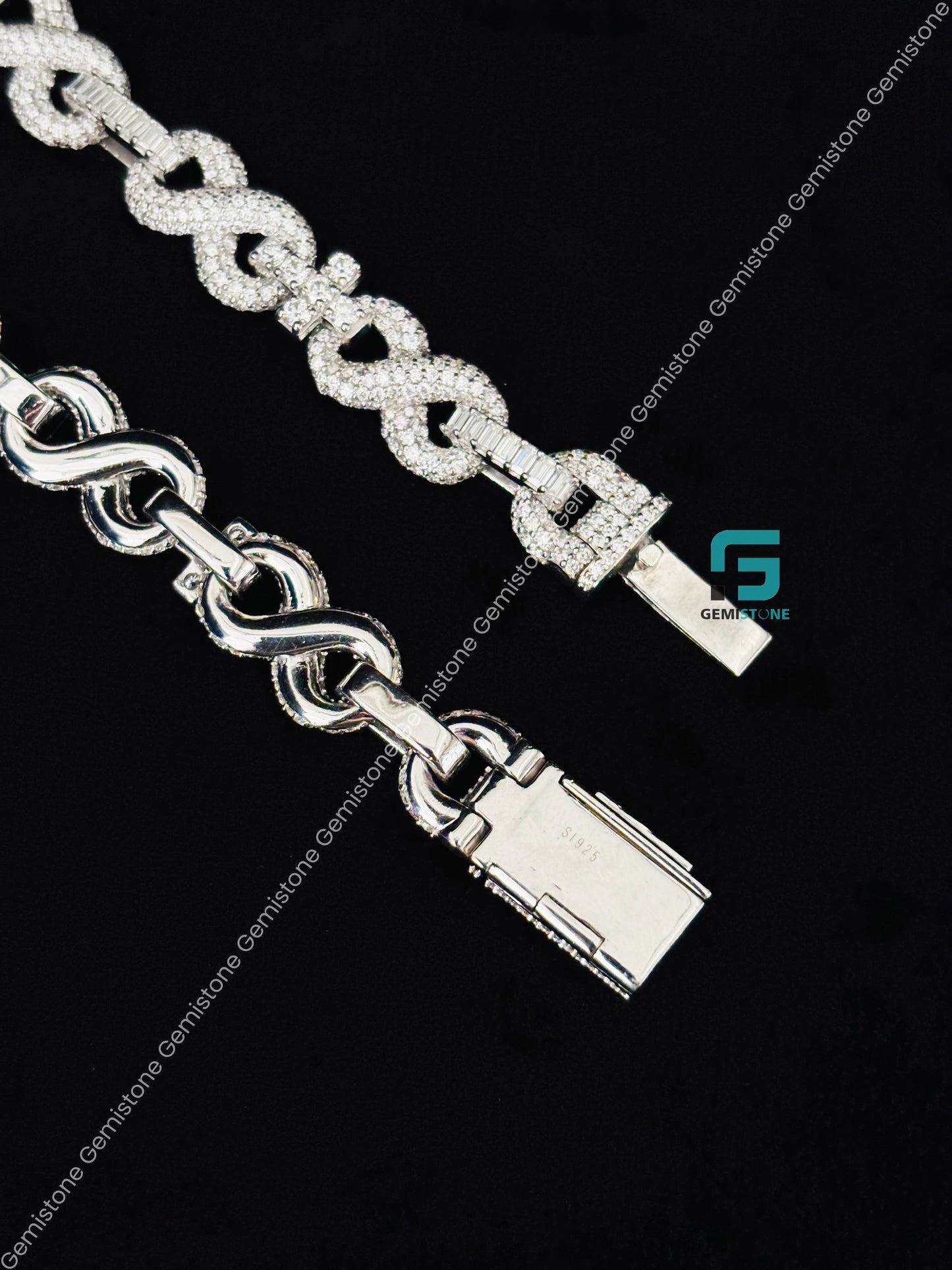 10MM Infinity Link Iced Out Moissanite Hip Hop Chain for Men