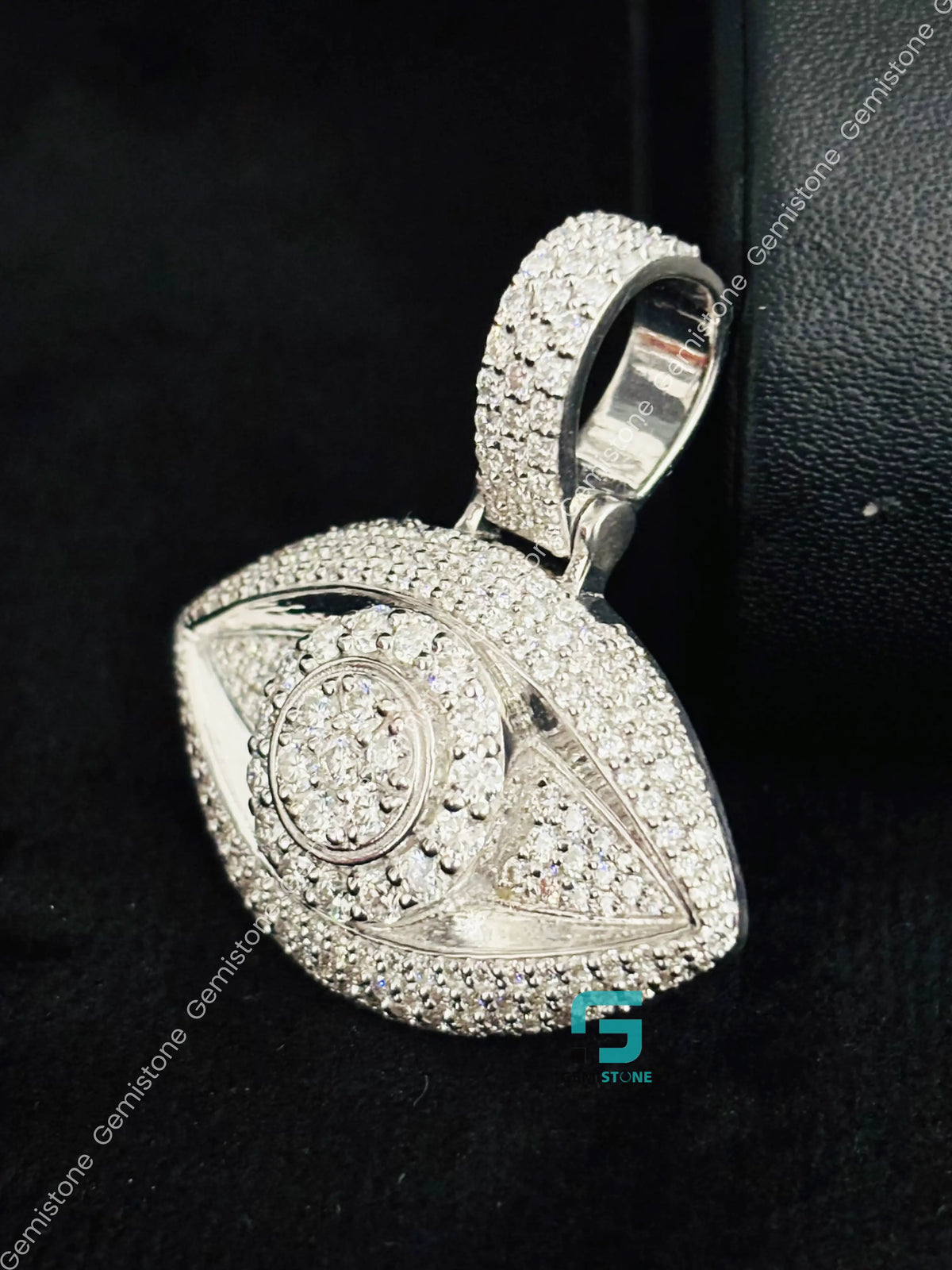 Custom VVS Moissanite Evil Eye Religious Charm Pendant