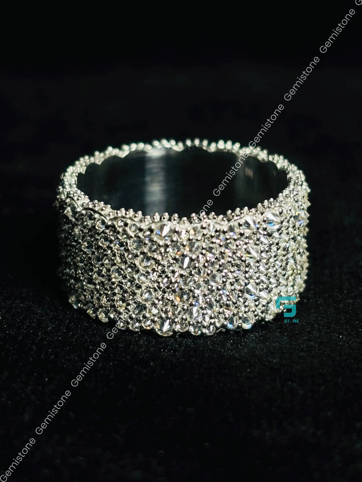 Upside Down Round Cut Moissanite Reverse Diamond Hip Hop Ring