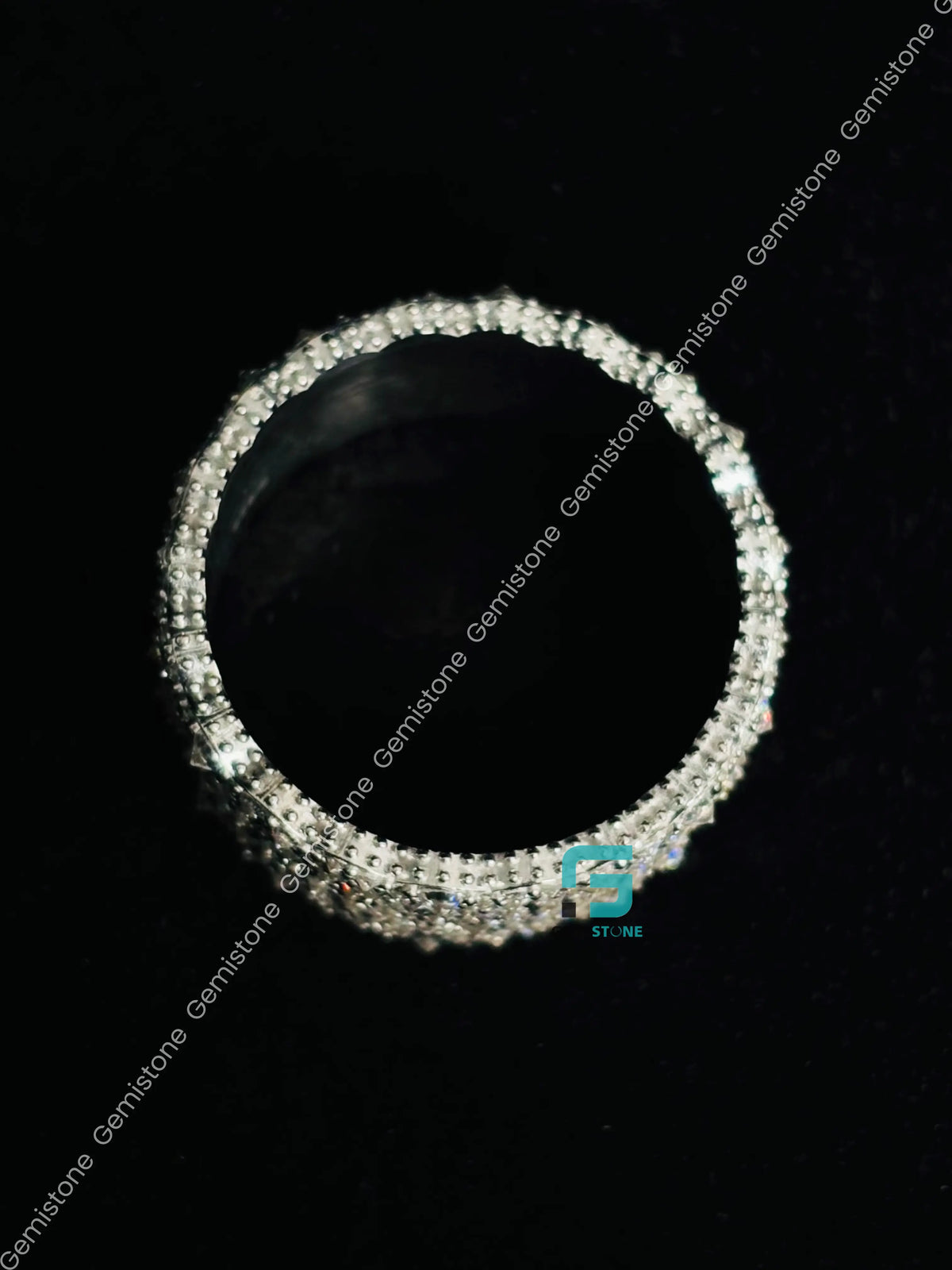 Upside Down Round Cut Moissanite Reverse Diamond Hip Hop Ring