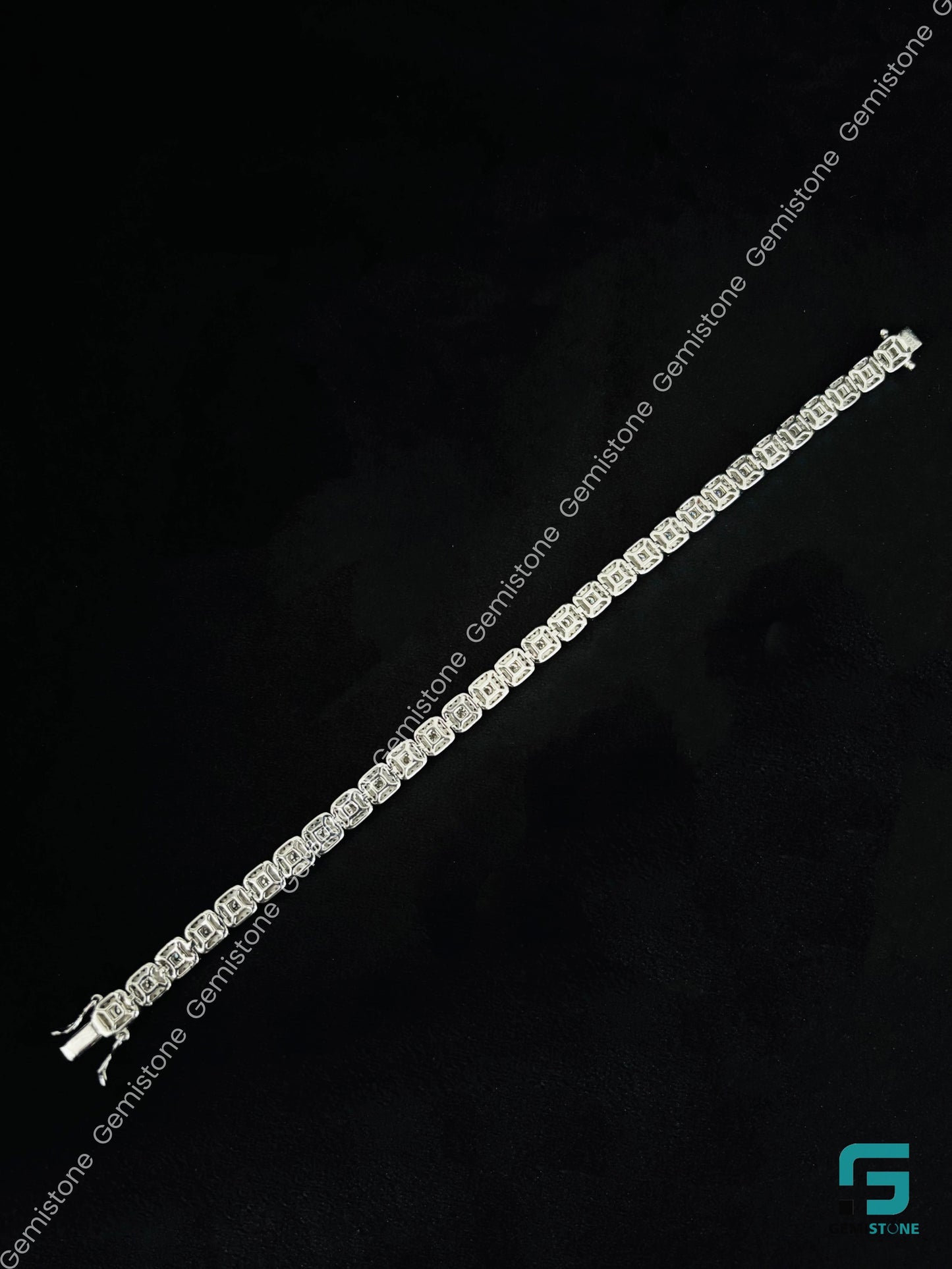 Iced Out Bust Down Moissanite Bracelet for Men