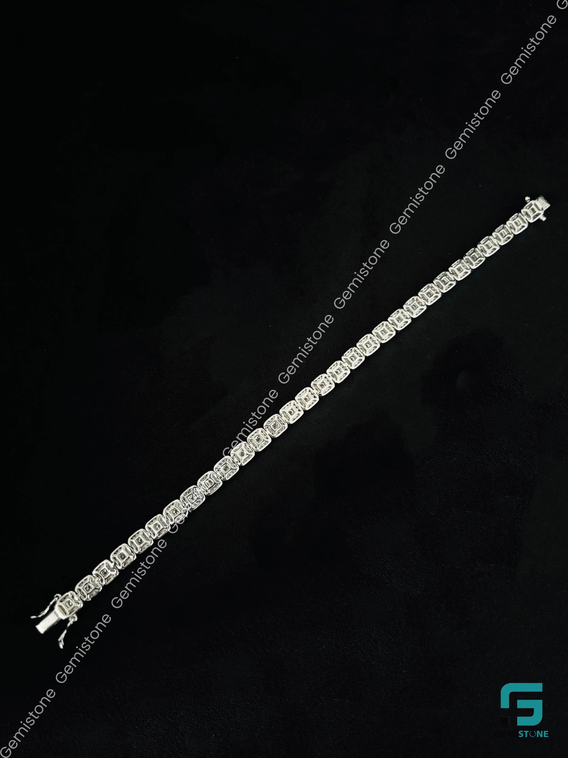 Iced Out Bust Down Moissanite Bracelet for Men