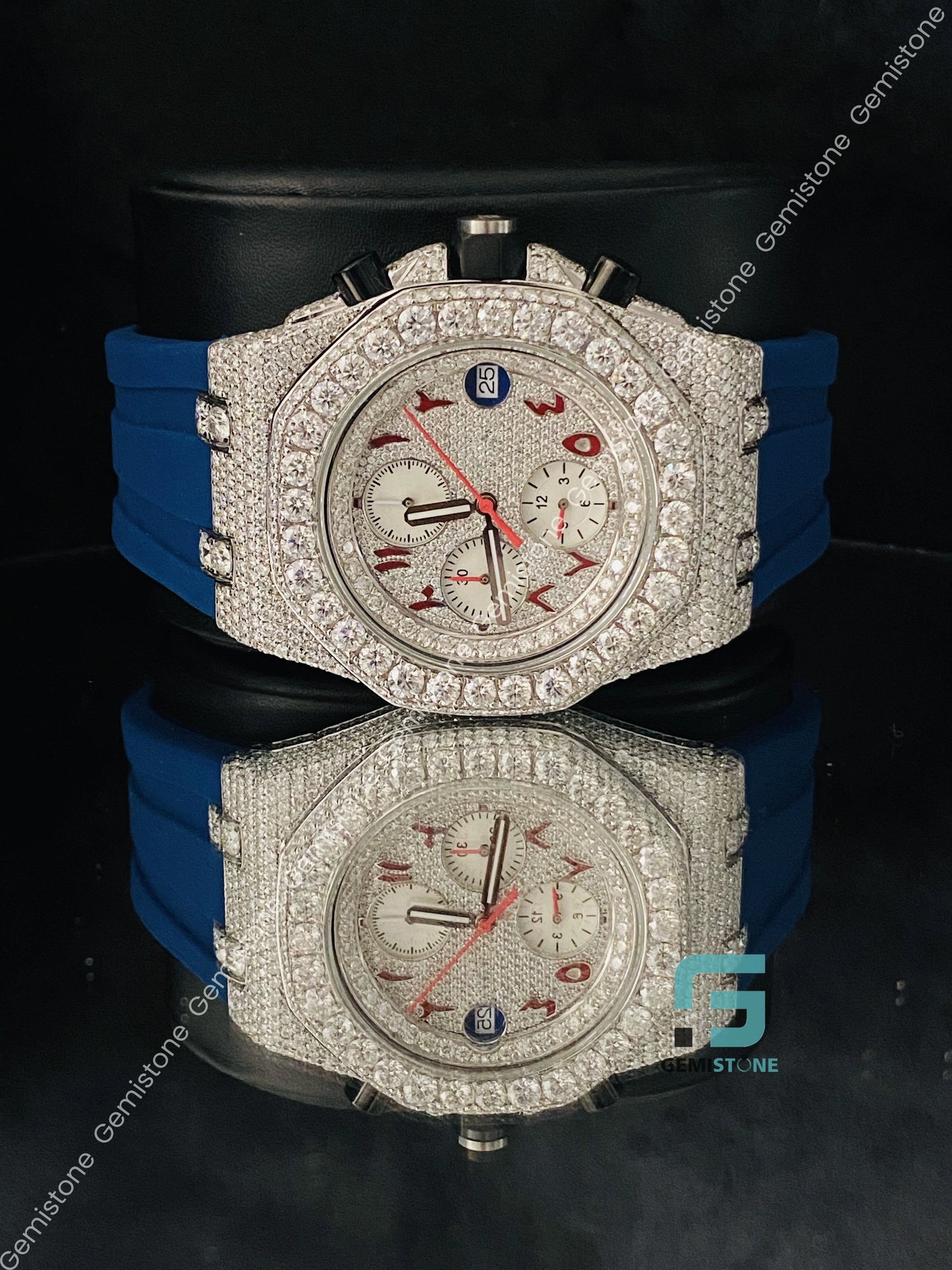 Iced Out Fully Studded Face Dial Chronograph Moissanite Watch