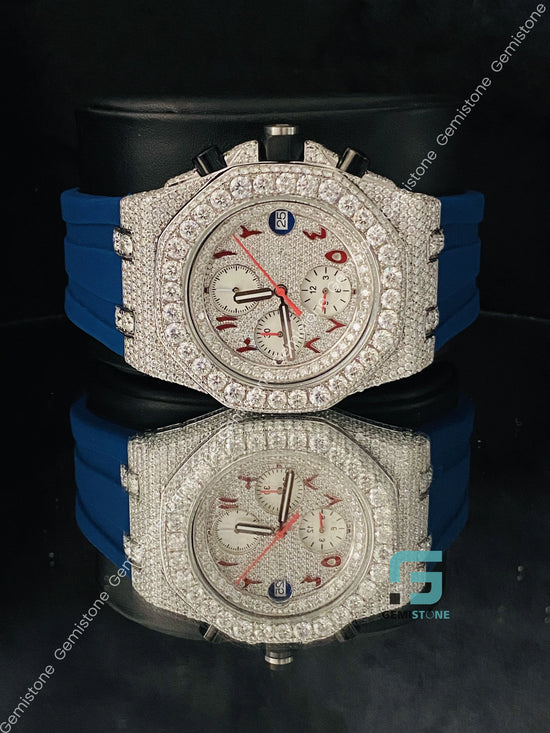 Iced Out Fully Studded Face Dial Chronograph Moissanite Watch