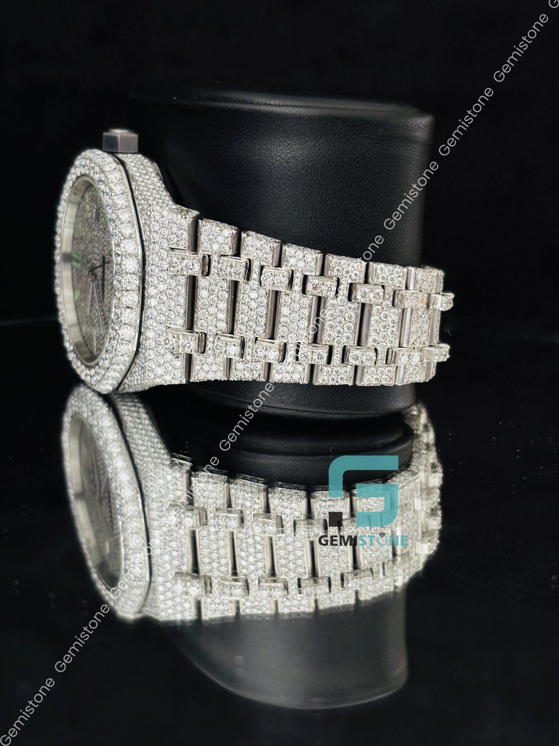 Iced Out Hip Hop Moissanite Studded Wrist Watch For Men_s
