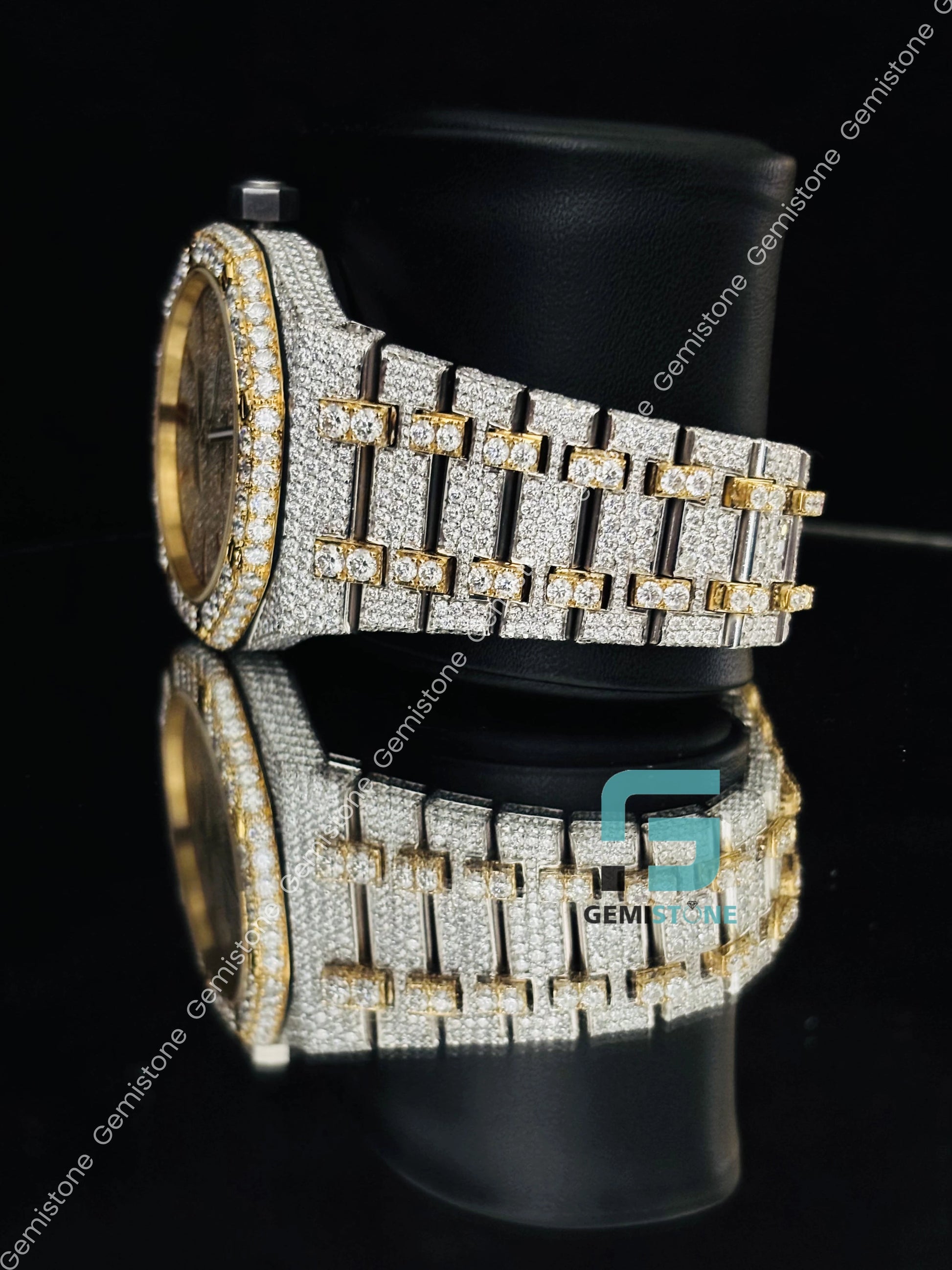 Iced Out Hip Hop Rappers Yellow Gold Plated Watch