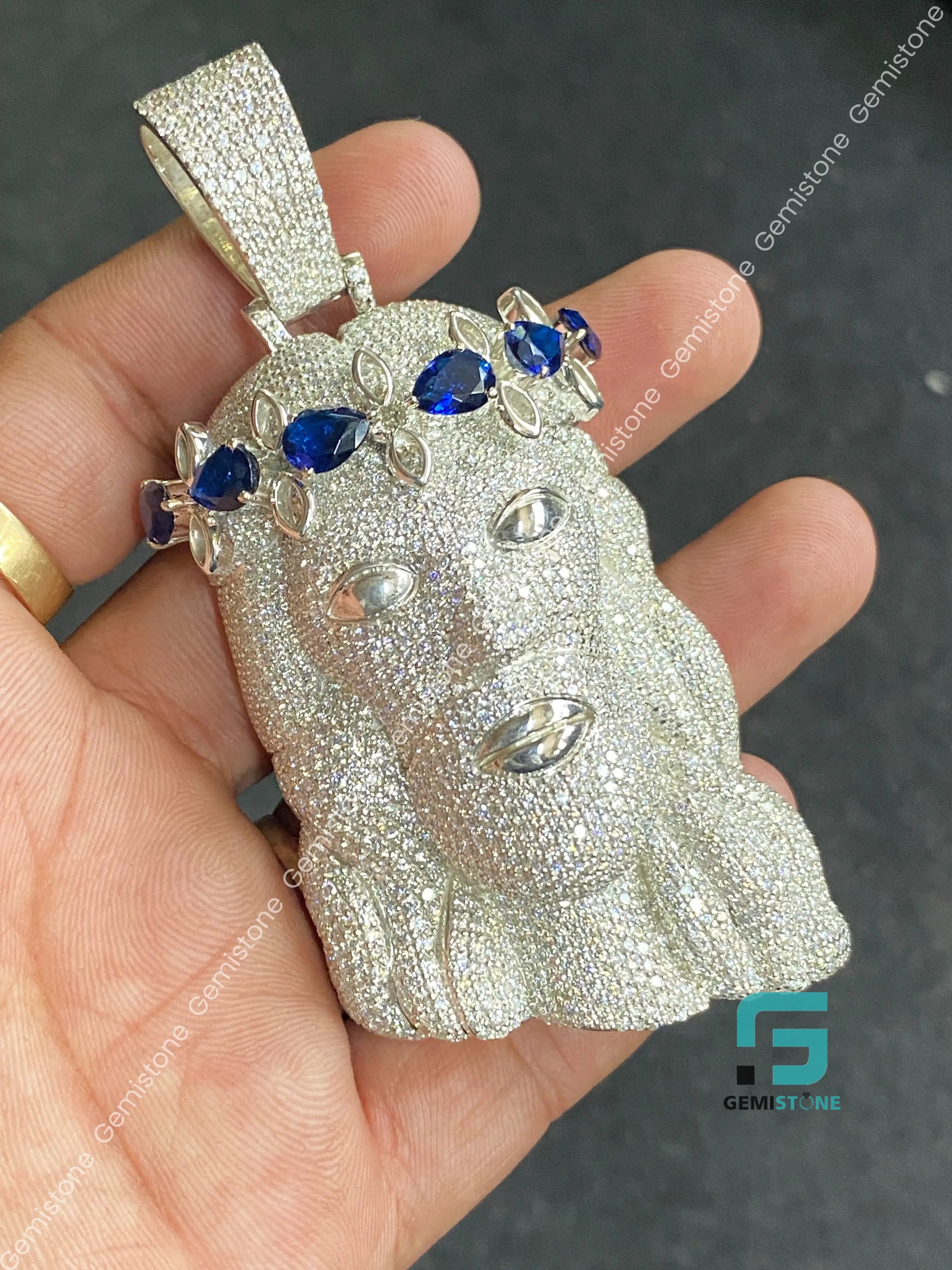 Iced Out Jesus Face Pendant
