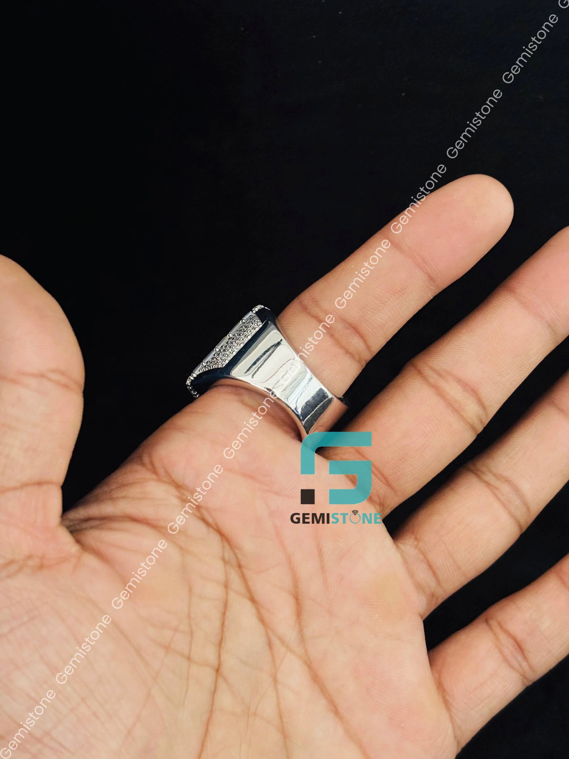 Iced Out Mens Pinky Ring