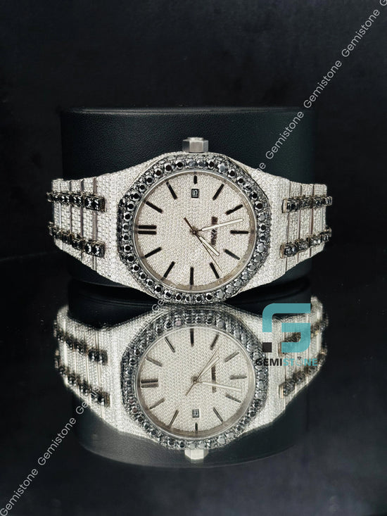 Iced Out Moissanite Ap Bust Down Watch For Men_s