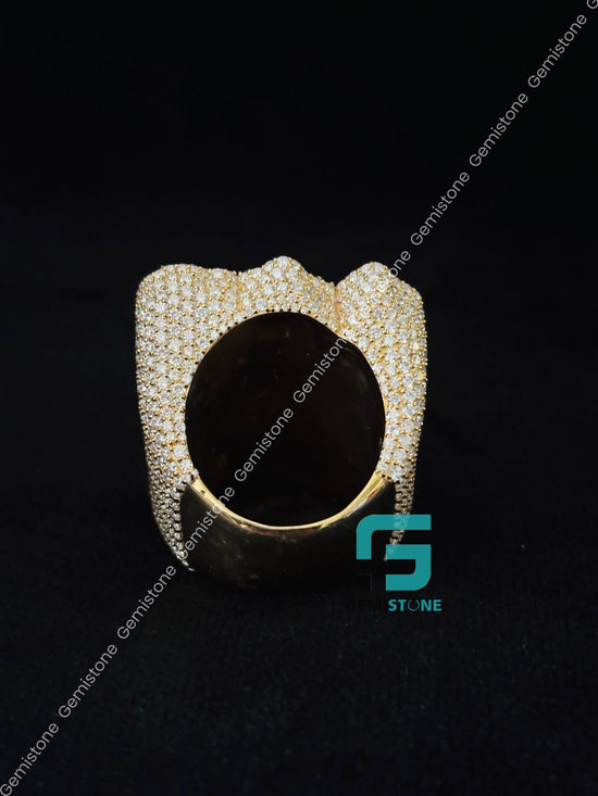 Iced Out Moissanite Diamond Studded Sneake Ring