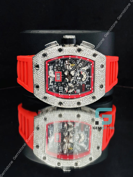 Iced Out Moissanite Hip Hop Bust Down Watch For Men_s