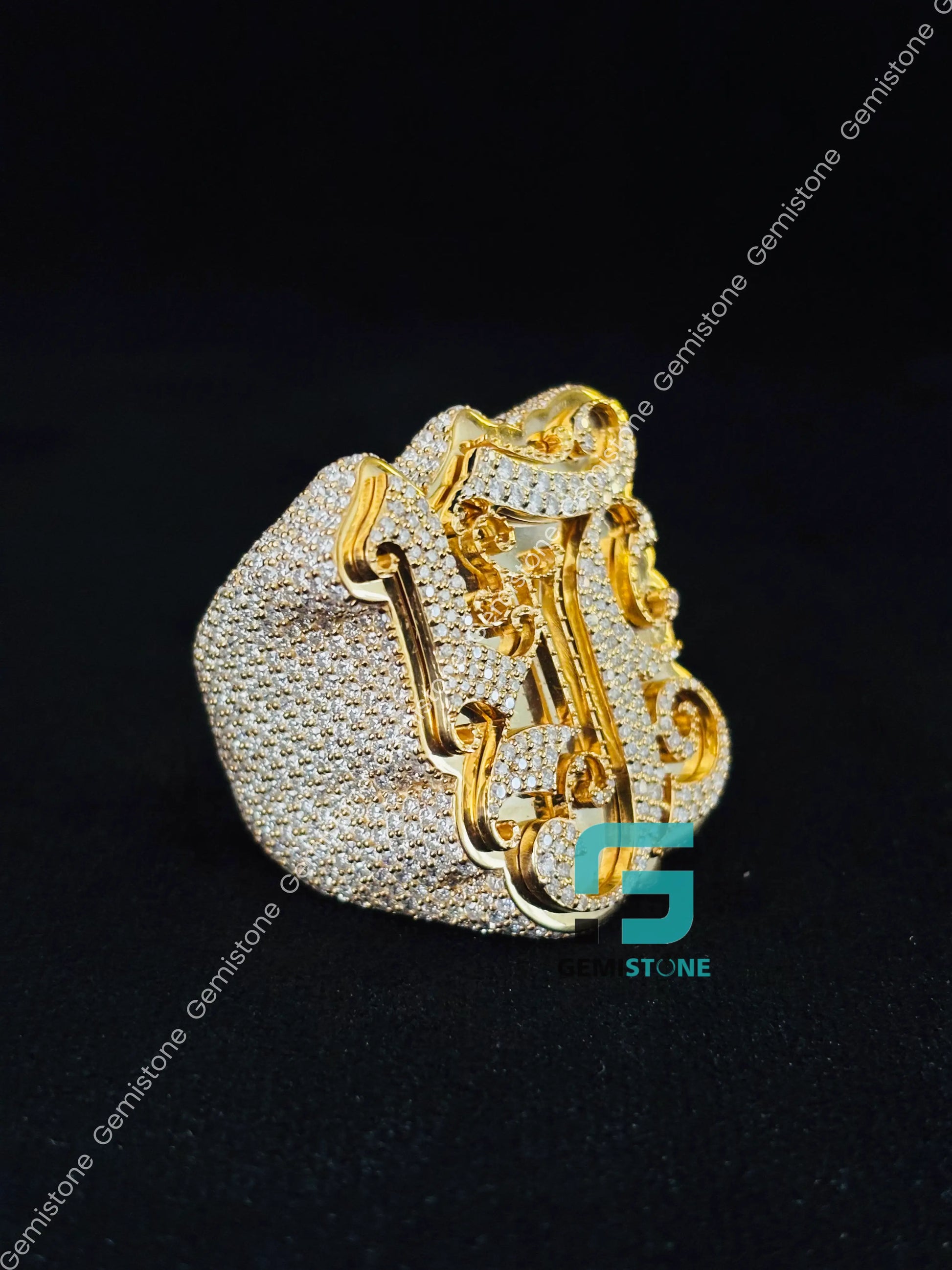 Iced Out Moissanite Studded Snake Ring