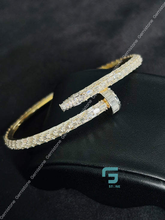 Iced Out Moissanite Yellow Plating Bracelet