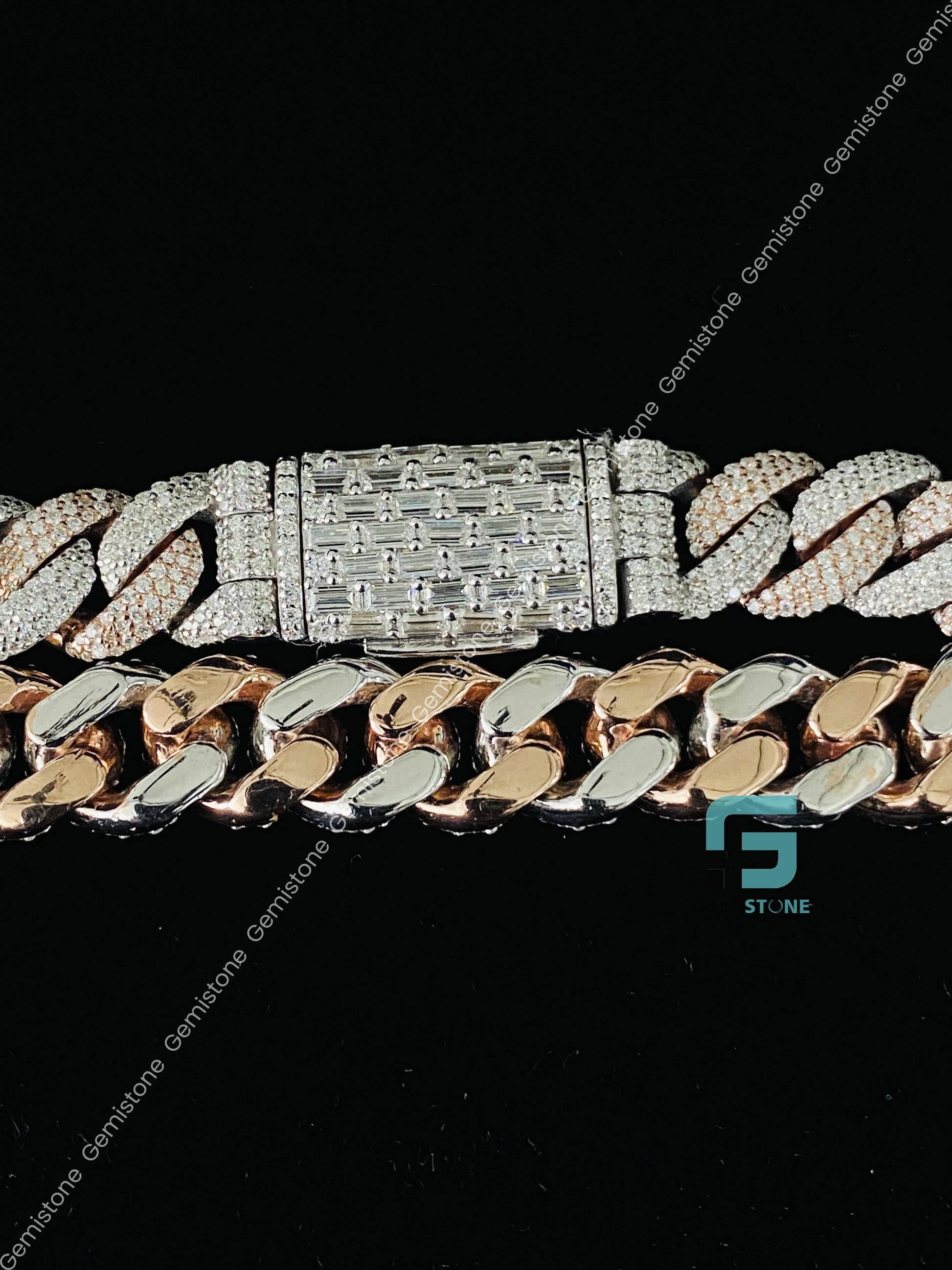 Iced Out VVS Moissanite Rose Gold Plated Moissanite Bracelet