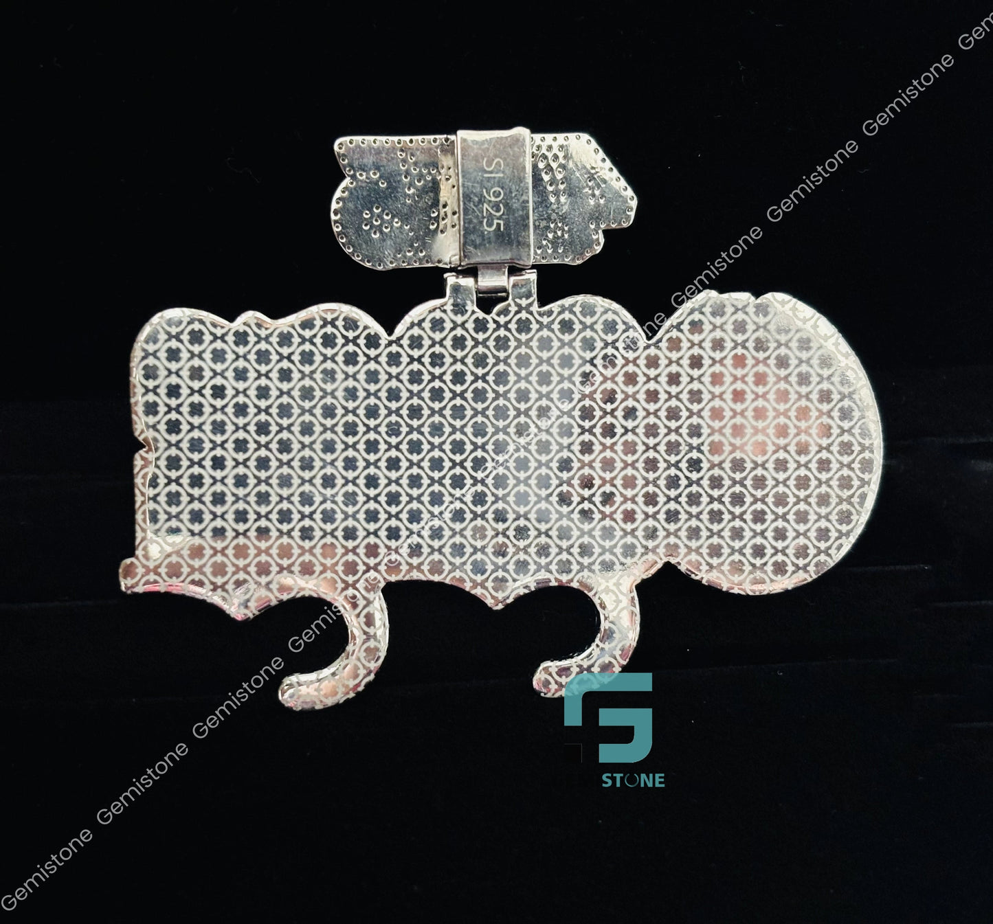 Iced out Lucky Number_ Custom Name Moissanite Pendant